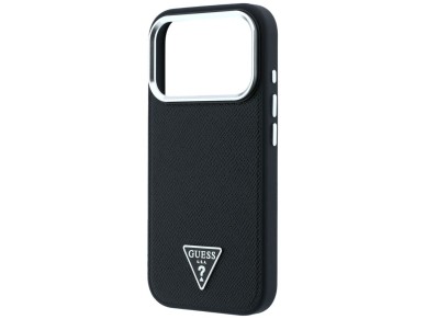 Guess Grained Triangle Logo MagSafe Case for iPhone 17 Pro / 18 Pro - Black