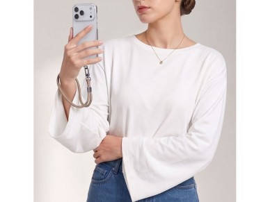 Pulseira de corda Tech-Protect C11S para celular - Bege Pulseira de corda Tech-Protect C11S para celular - Bege