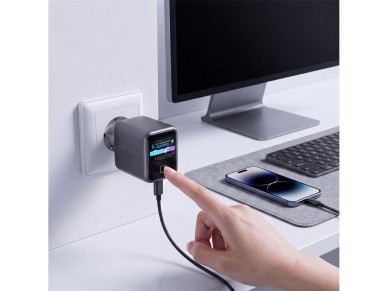 Tech-Protect PowerVision NC45W-GaN 1-Port PD 45W Wall Charger - Dark Gray Tech-Protect PowerVision NC45W-GaN 1-Port PD 45W Wall Charger - Dark Gray