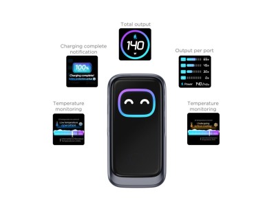 Carregador de parede Tech-Protect PowerVision NC140W-GaN de 4 portas PD 140W / QC3.0 - Cinza escuro Carregador de parede Tech-Protect PowerVision NC140W-GaN de 4 portas PD 140W / QC3.0 - Cinza escuro