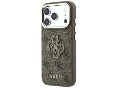 Funda Guess 4G con logo grande de resina para iPhone 17 Pro Max / 18 Pro Max - Marr�n