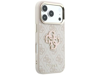 Capa Guess 4G com logo grande em resina para iPhone 17 Pro Max / 18 Pro Max - Rosa Capa Guess 4G com logo grande em resina para iPhone 17 Pro Max / 18 Pro Max - Rosa