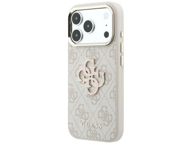 Capa Guess 4G com logo grande em resina para iPhone 17 Pro Max / 18 Pro Max - Rosa Capa Guess 4G com logo grande em resina para iPhone 17 Pro Max / 18 Pro Max - Rosa