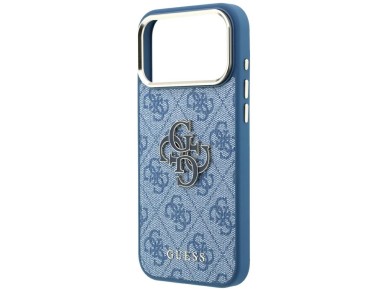 Funda Guess 4G con logo grande de resina para iPhone 17 Pro / 18 Pro - Azul claro