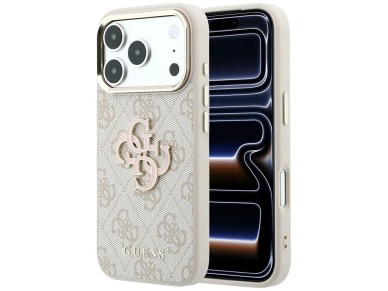 Capa Guess 4G com logo grande em resina para iPhone 17 Pro Max / 18 Pro Max - Rosa Capa Guess 4G com logo grande em resina para iPhone 17 Pro Max / 18 Pro Max - Rosa