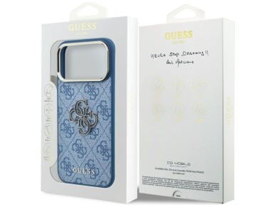 Funda Guess 4G con logo grande de resina para iPhone 17 Pro Max / 18 Pro Max - Azul claro