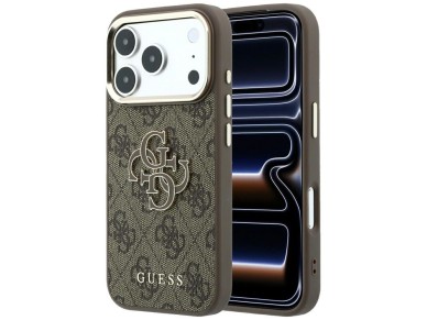 Funda Guess 4G con logo grande de resina para iPhone 17 Pro Max / 18 Pro Max - Marr�n