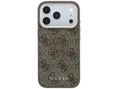 Funda Guess 4G con logo grande de resina para iPhone 17 Pro Max / 18 Pro Max - Marr�n