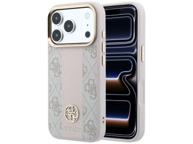 Guess 4G with Stripe Round and Classic Logos MagSafe Case for iPhone 17 Pro Max / 18 Pro Max - Pink Guess 4G with Stripe Round and Classic Logos MagSafe Case for iPhone 17 Pro Max / 18 Pro Max - Pink