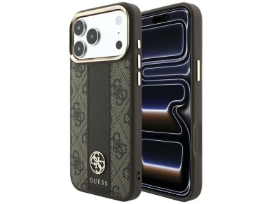 Guess 4G with Stripe Round and Classic Logos MagSafe Case for iPhone 17 Pro Max / 18 Pro Max - Brown Guess 4G with Stripe Round and Classic Logos MagSafe Case for iPhone 17 Pro Max / 18 Pro Max - Brown