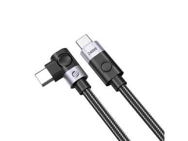 Orico CW240 USB-C to USB-C PD 240W 20Gb/s 0.5m Angled Cable - Black Orico CW240 USB-C to USB-C PD 240W 20Gb/s 0.5m Angled Cable - Black