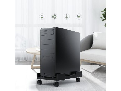 Suporte para computador Orico CPB3 com rodas, capacidade de carga de 20 kg - preto