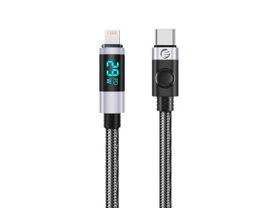 Orico LDC2L USB-C to Lightning PD Cable 29W with LED Display 480Mbps 1.5m - Black