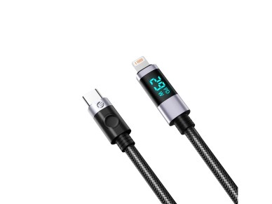 Orico LDC2L USB-C to Lightning PD 29W Cable with LED Display 480Mbps 2m - Black