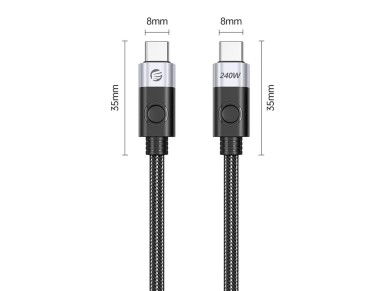 Cabo Orico CC240 USB-C para USB-C 240W USB4 40Gb/s 8K 60Hz 0,5m - Preto Cabo Orico CC240 USB-C para USB-C 240W USB4 40Gb/s 8K 60Hz 0,5m - Preto