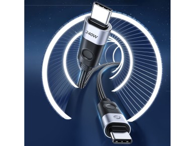 Cabo Orico CC240 USB-C para USB-C 240W USB4 40Gb/s 8K 60Hz 0,5m - Preto Cabo Orico CC240 USB-C para USB-C 240W USB4 40Gb/s 8K 60Hz 0,5m - Preto