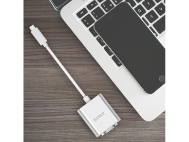 Orico PTAV USB-C - VGA adapter and 3.5 mm Full HD mini jack 0.15 m - silver Orico PTAV USB-C - VGA adapter and 3.5 mm Full HD mini jack 0.15 m - silver