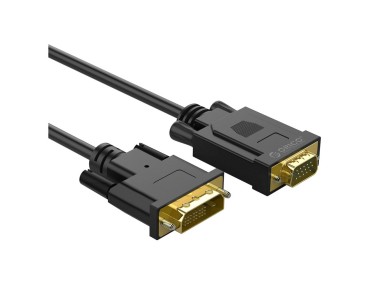 Cabo Orico XD-DITV DVI 24+1 VGA Full HD, adaptador de 5 m - preto