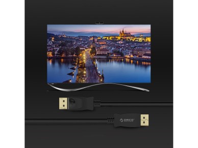 Cabo Orico XD-DTD DisplayPort para DVI 4K de 3 m - Preto Cabo Orico XD-DTD DisplayPort para DVI 4K de 3 m - Preto