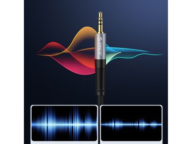 Cable de audio en �ngulo Orico AXW Mini Jack de 3,5 mm macho a macho de 5 m - Negro
