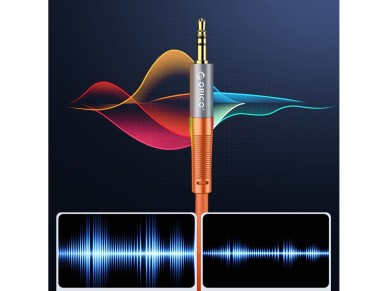 Cabo de �udio Orico AXRF mini jack de 3,5 mm para 2x RCA f�mea de 3 m - laranja