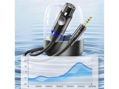 Cabo de �udio Orico AXKF mini jack de 3,5 mm para XLR f�mea de 5 m - preto