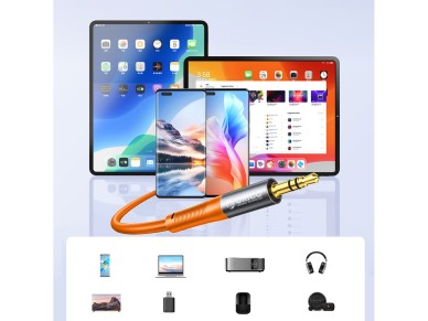 Cabo de �udio Orico AXRF mini jack de 3,5 mm para 2x RCA f�mea de 3 m - laranja