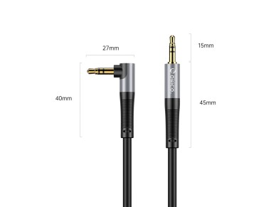 Cable de audio en �ngulo Orico AXW Mini Jack de 3,5 mm macho a macho, 3 m - Negro