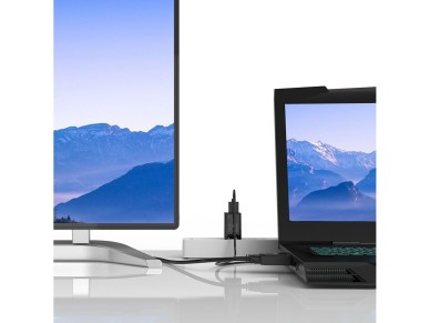 Cabo Orico XD-VATH VGA e mini jack de 3,5 mm para HDMI Full HD 60 Hz com alimentação USB, 5 m - pret Cabo Orico XD-VATH VGA e mini jack de 3,5 mm para HDMI Full HD 60 Hz com alimentação USB, 5 m - pret