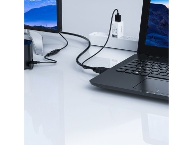 Cabo Orico XD-VATH VGA e mini jack de 3,5 mm para HDMI Full HD 60 Hz com alimentação USB, 5 m - pret Cabo Orico XD-VATH VGA e mini jack de 3,5 mm para HDMI Full HD 60 Hz com alimentação USB, 5 m - pret