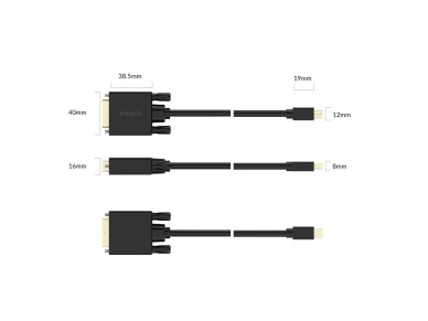 Cabo Orico XD-MDTD Mini DisplayPort para DVI Full HD 60 Hz de 3 m - Preto Cabo Orico XD-MDTD Mini DisplayPort para DVI Full HD 60 Hz de 3 m - Preto