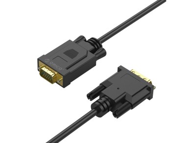Cabo Orico XD-DITV DVI 24+1 VGA Full HD, adaptador de 5 m - preto
