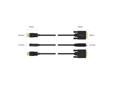 Orico XD-DTD DisplayPort to DVI 4K Cable 1m - Black Orico XD-DTD DisplayPort to DVI 4K Cable 1m - Black