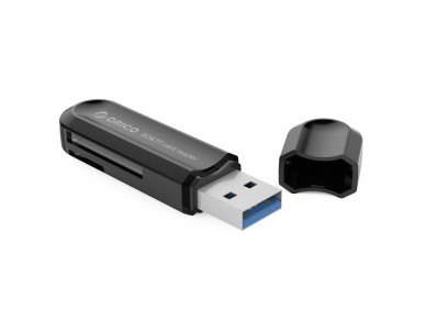 Leitor de cartões de memória Orico CRS21 USB 3.0 SD e microSD - preto Leitor de cartões de memória Orico CRS21 USB 3.0 SD e microSD - preto