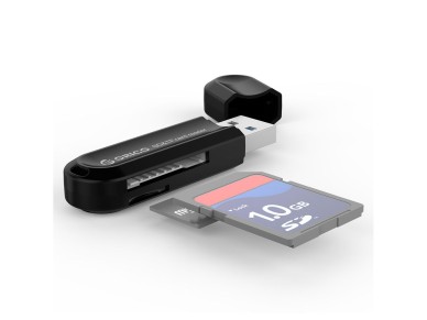 Leitor de cartões de memória Orico CRS21 USB 3.0 SD e microSD - preto Leitor de cartões de memória Orico CRS21 USB 3.0 SD e microSD - preto