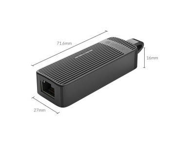 Orico UTK-U3 USB-A 3.0 to RJ45 Gigabit Ethernet 1 Gbps Network Adapter - Black Orico UTK-U3 USB-A 3.0 to RJ45 Gigabit Ethernet 1 Gbps Network Adapter - Black