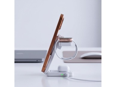Carregador sem fio Tech-Protect A56 3 em 1 MagSafe 25W QI2.2 + Cabo USB-C/USB-C de 100 cm - Branco Carregador sem fio Tech-Protect A56 3 em 1 MagSafe 25W QI2.2 + Cabo USB-C/USB-C de 100 cm - Branco