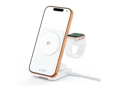 Carregador sem fio Tech-Protect A56 3 em 1 MagSafe 25W QI2.2 + Cabo USB-C/USB-C de 100 cm - Branco Carregador sem fio Tech-Protect A56 3 em 1 MagSafe 25W QI2.2 + Cabo USB-C/USB-C de 100 cm - Branco