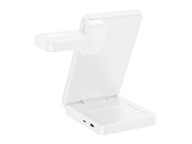 Carregador sem fio Tech-Protect A56 3 em 1 MagSafe 25W QI2.2 + Cabo USB-C/USB-C de 100 cm - Branco Carregador sem fio Tech-Protect A56 3 em 1 MagSafe 25W QI2.2 + Cabo USB-C/USB-C de 100 cm - Branco