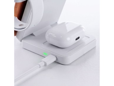 Carregador sem fio Tech-Protect A56 3 em 1 MagSafe 25W QI2.2 + Cabo USB-C/USB-C de 100 cm - Branco Carregador sem fio Tech-Protect A56 3 em 1 MagSafe 25W QI2.2 + Cabo USB-C/USB-C de 100 cm - Branco