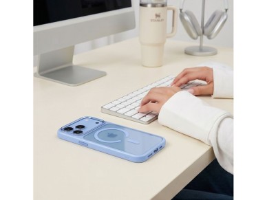 Capa Tech-Protect Magmat Magsafe CC para iPhone 17 Pro Max / 18 Pro Max - Azul Claro Transparente Capa Tech-Protect Magmat Magsafe CC para iPhone 17 Pro Max / 18 Pro Max - Azul Claro Transparente