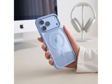 Capa Tech-Protect Magmat Magsafe CC para iPhone 17 Pro Max / 18 Pro Max - Azul Claro Transparente Capa Tech-Protect Magmat Magsafe CC para iPhone 17 Pro Max / 18 Pro Max - Azul Claro Transparente