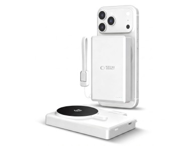 TECH-PROTECT PB40 LIFEMAG MAGSAFE POWER BANK 10000MAH 25W QI2.2 WHITE/SILVER TECH-PROTECT PB40 LIFEMAG MAGSAFE POWER BANK 10000MAH 25W QI2.2 WHITE/SILVER