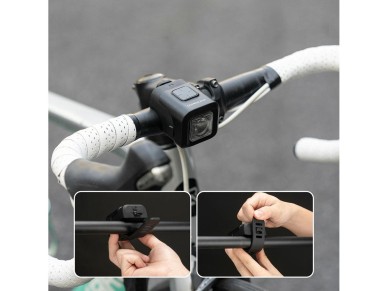 Luz delantera para bicicleta Rockbros SKL01 de 450 lm con timbre USB-C de 120 dB - Negra