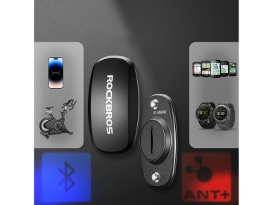 Cinta de monitoramento cardíaco Rockbros HRM812 Bluetooth ANT+ com sensor IP67 - Preta Cinta de monitoramento cardíaco Rockbros HRM812 Bluetooth ANT+ com sensor IP67 - Preta