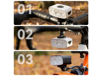 Luz delantera para bicicleta Rockbros QC1200, 1200 lm, USB-C - Negra Luz delantera para bicicleta Rockbros QC1200, 1200 lm, USB-C - Negra