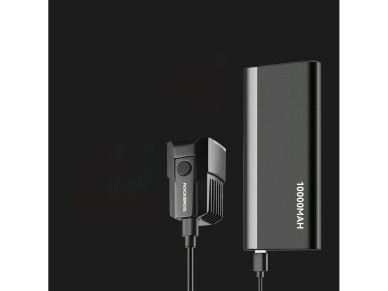 Farol dianteiro para bicicleta Rockbros RHL1600, 1600 lúmens, com fonte de alimentação externa USB-C Farol dianteiro para bicicleta Rockbros RHL1600, 1600 lúmens, com fonte de alimentação externa USB-C