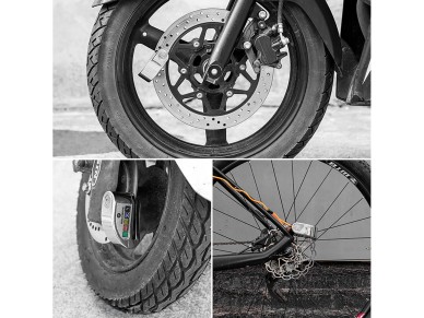 Cadeado para bicicleta Rockbros LBAYG8308 com alarme e trava de disco - Preto