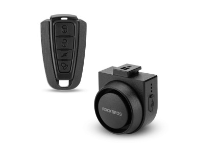 Timbre para bicicleta Rockbros A2 con alarma de 115 dB y control remoto USB-C - Negro Timbre para bicicleta Rockbros A2 con alarma de 115 dB y control remoto USB-C - Negro
