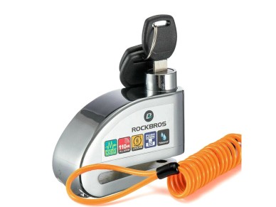 Cadeado para bicicleta Rockbros LBAYG8308 com alarme e trava de disco - Laranja Cadeado para bicicleta Rockbros LBAYG8308 com alarme e trava de disco - Laranja